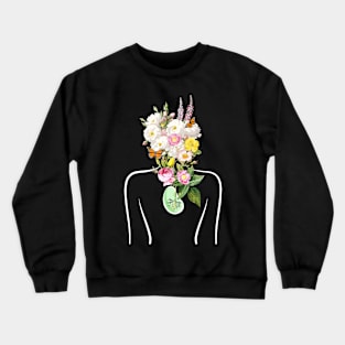 My Body Is Plant Powered | White outline Crewneck Sweatshirt